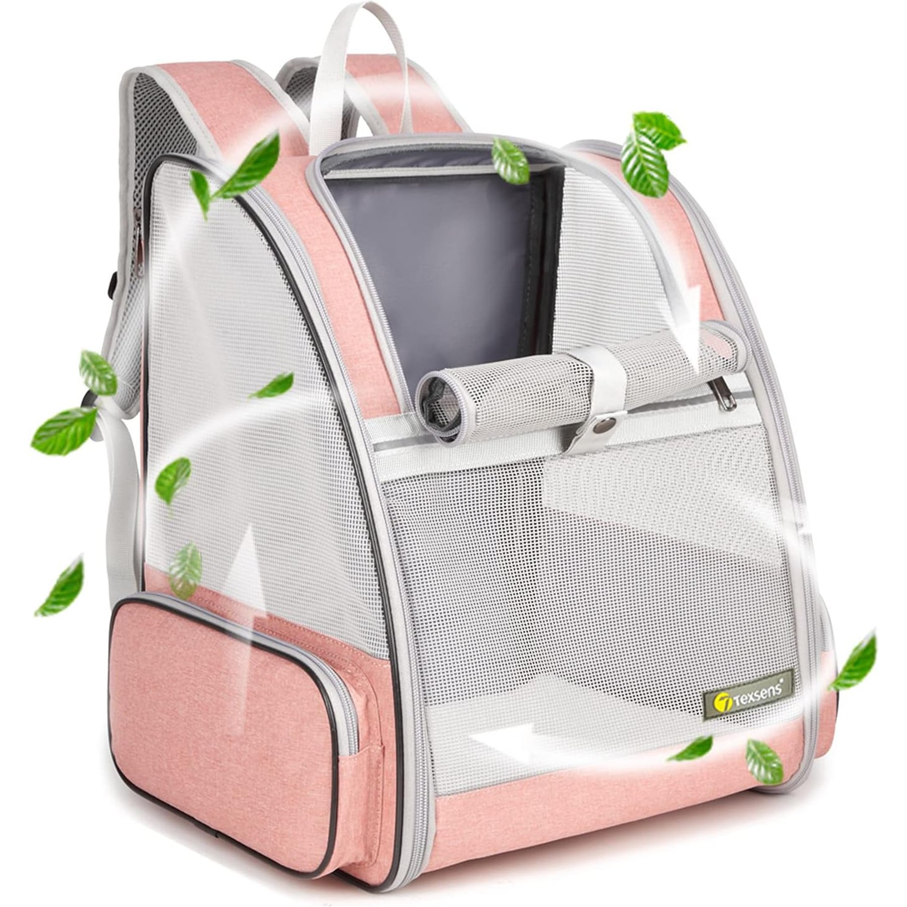 jansno Traveler Bubble Backpack Dog & Cat Carriers, 12.6 x 11.4 x 16.5-in, Pink
