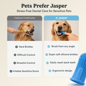 Jasper 360 Dog Finger Toothbrush & Storage Case, 2 count, Blue