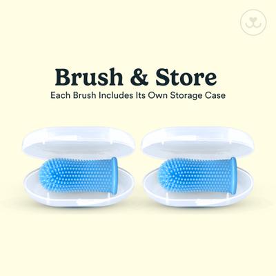 Show full view: Jasper 360 Dog Finger Toothbrush & Storage Case, 2 count, Blue slide 7 of 9