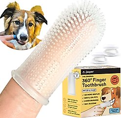 Jasper 360 Dog Finger Toothbrush & Storage Case, 2 count, Clear
