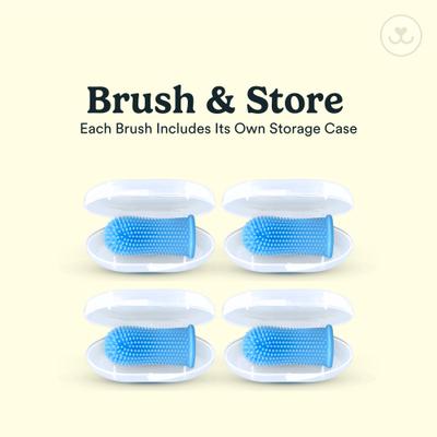 Show full view: Jasper 360 Dog Finger Toothbrush & Storage Case, Blue, 4 count slide 7 of 9