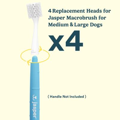 Show full view: Jasper Macrobrush 360 Medium & Large Dog Toothbrush Replacement Heads, 4 count slide 5 of 7