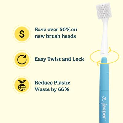 Show full view: Jasper Macrobrush 360 Medium & Large Dog Toothbrush Replacement Heads, 4 count slide 6 of 7