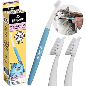 Jasper Microbrush Cat & Small Dog Toothbrush Handle + 2 Brush Heads