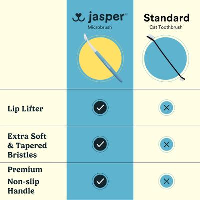 Show full view: Jasper Microbrush Cat & Small Dog Toothbrush Handle + 2 Brush Heads slide 8 of 9