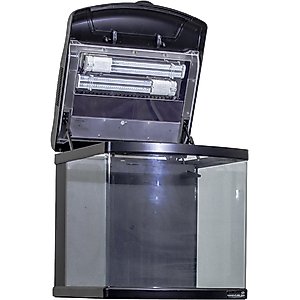 JBJ Aquarium Nano-Cube DX LED Curved Glass Fish Aquarium, 24-gal
