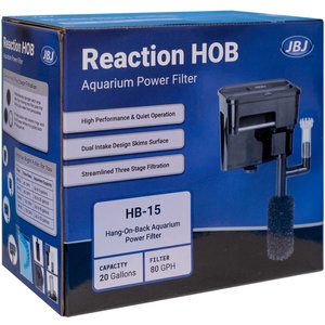 JBJ Aquarium Reaction HOB Aquarium Power Filter, 20-gal