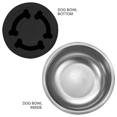 Show full view: JDS Paw Stainless Steel Personalized Dog Bowl, Black, 4-cup slide 3 of 3