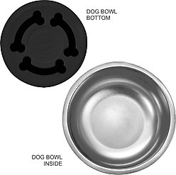 JDS Paw Stainless Steel Personalized Dog Bowl, Black, 8-cup slide 2 of 3