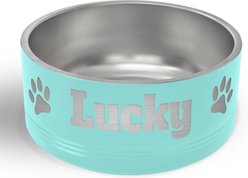 JDS Paw Stainless Steel Personalized Dog Bowl, Teal, 8-cup slide 1 of 3