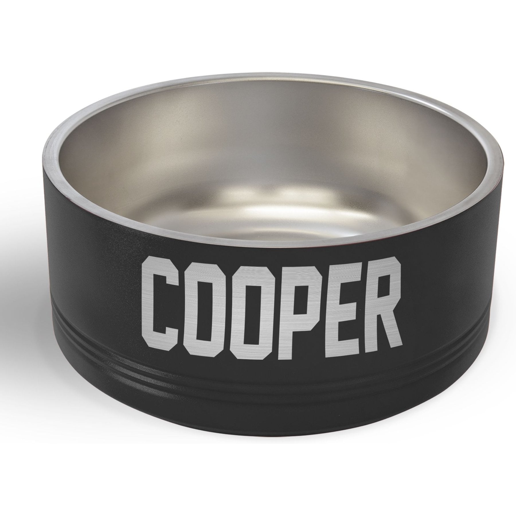 JDS Stainless Steel Personalized Dog Bowl, Black, 4-cup