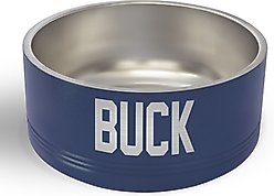 JDS Stainless Steel Personalized Dog Bowl, Navy, 4-cup