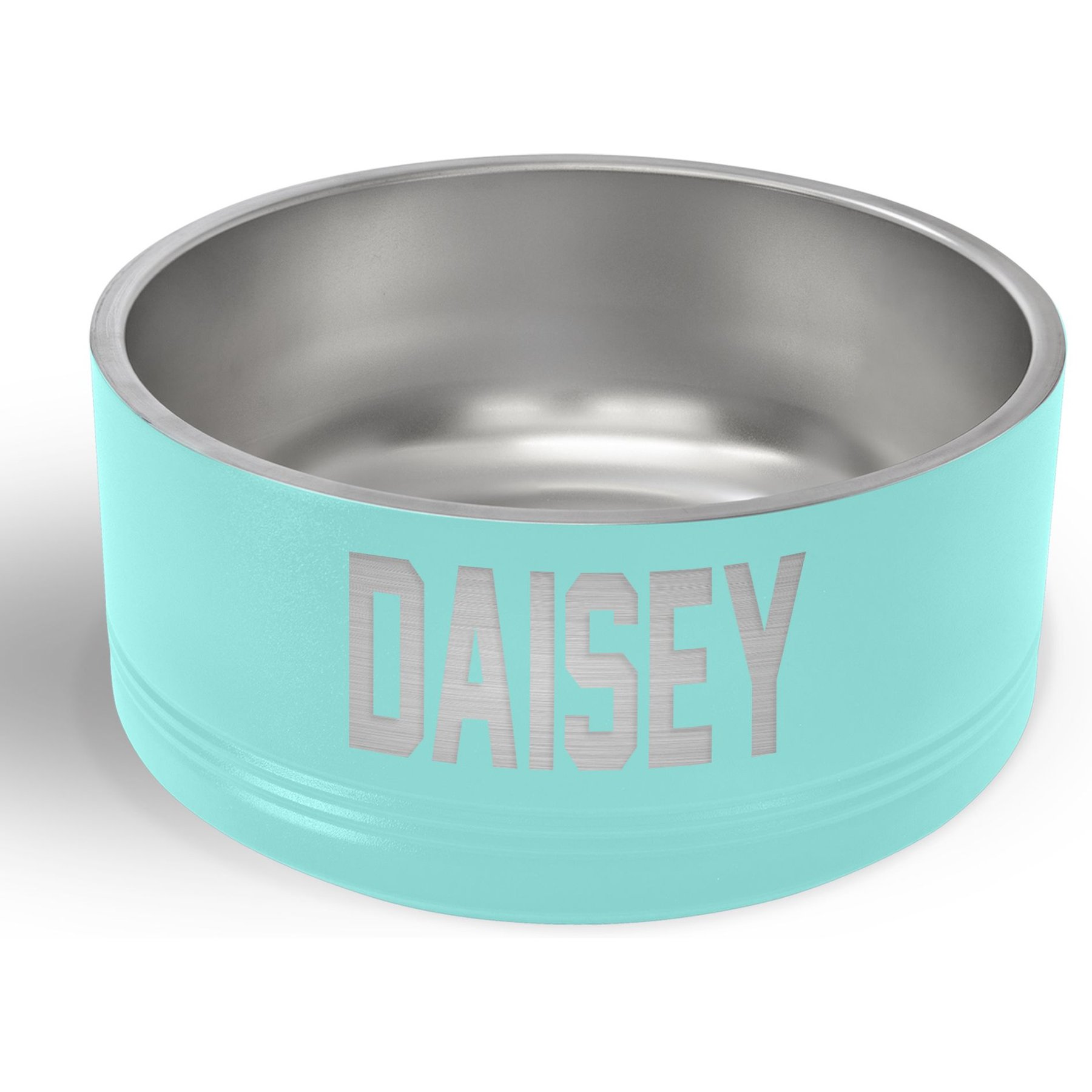 JDS Stainless Steel Personalized Dog Bowl, Teal, 8-cup