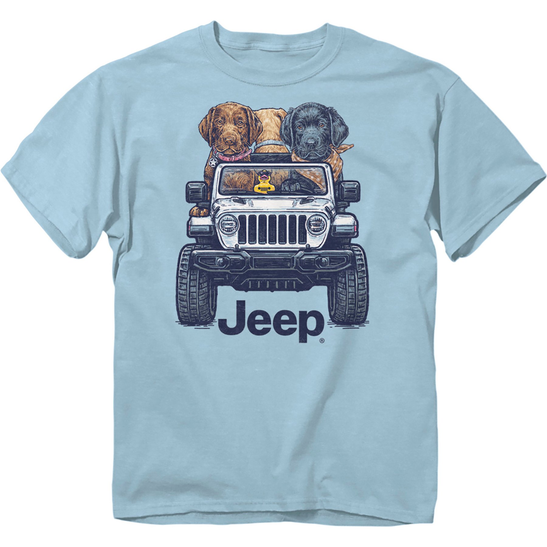 JEDCo Jeep Puppy On Board T-Shirt, Chambray, Small
