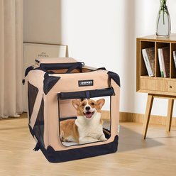 Jespet 3-Door Collapsible Soft-Sided Dog Crate, Beige, 36 inch slide 2 of 7