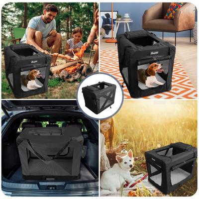 Show full view: Jespet 3-Door Collapsible Soft-Sided Dog Crate, Black, Med/L: 36-in L x 24-in W x 27-in H slide 8 of 10