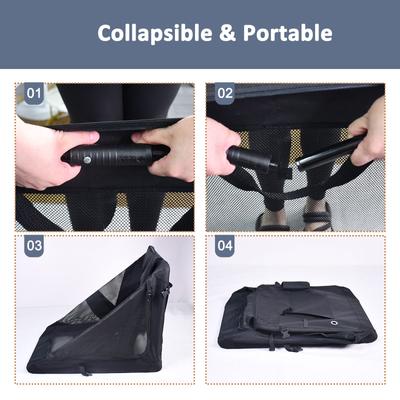 Show full view: Jespet 3-Door Collapsible Soft-Sided Dog Crate, Black, Med/L: 36-in L x 24-in W x 27-in H slide 6 of 10