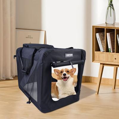 Show full view: Jespet 3-Door Collapsible Soft-Sided Dog Crate, Black, Med/L: 36-in L x 24-in W x 27-in H slide 7 of 10