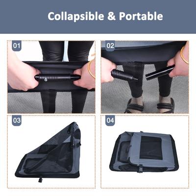 Show full view: Jespet 3-Door Collapsible Soft-Sided Dog Crate, Grey, 26 inch slide 5 of 8