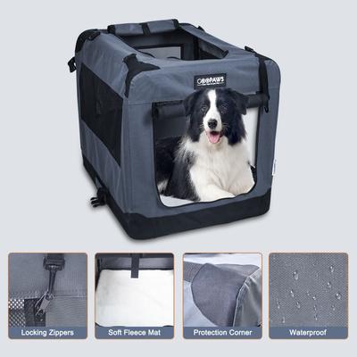 Show full view: Jespet 3-Door Collapsible Soft-Sided Dog Crate, Grey, 36 inch slide 4 of 9