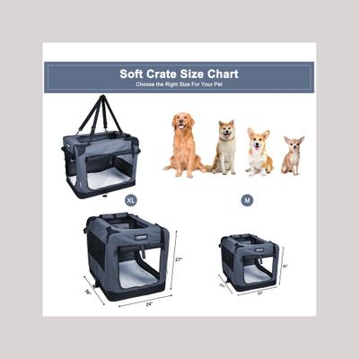 Show full view: Jespet 3-Door Collapsible Soft-Sided Dog Crate, Grey, 36 inch slide 5 of 9