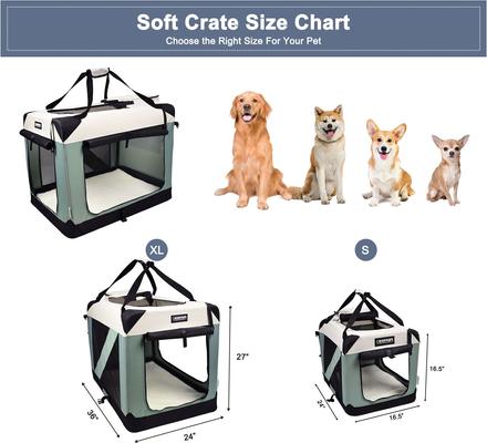 Show full view: Jespet 3-Door Collapsible Soft-Sided Dog Crate, Shale Green, Medium/Large: 36 inch slide 3 of 8