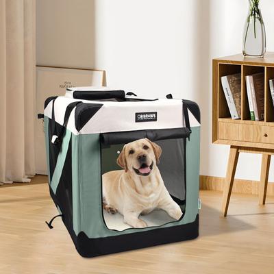 Show full view: Jespet 3-Door Collapsible Soft-Sided Dog Crate, Shale Green, Medium/Large: 36 inch slide 6 of 8
