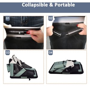 Jespet 3-Door Collapsible Soft-Sided Dog Crate, Shale Green, Medium/Large: 36 inch