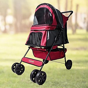Jespet 4 Wheel Dog Stroller, 36-in, Maroon