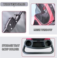 Jespet 4 Wheel Dog Stroller, 36-in, Maroon slide 2 of 6