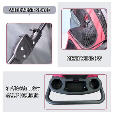 Show full view: Jespet 4 Wheel Dog Stroller, 36-in, Maroon slide 5 of 7