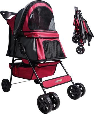Show full view: Jespet 4 Wheel Dog Stroller, 36-in, Maroon slide 2 of 7