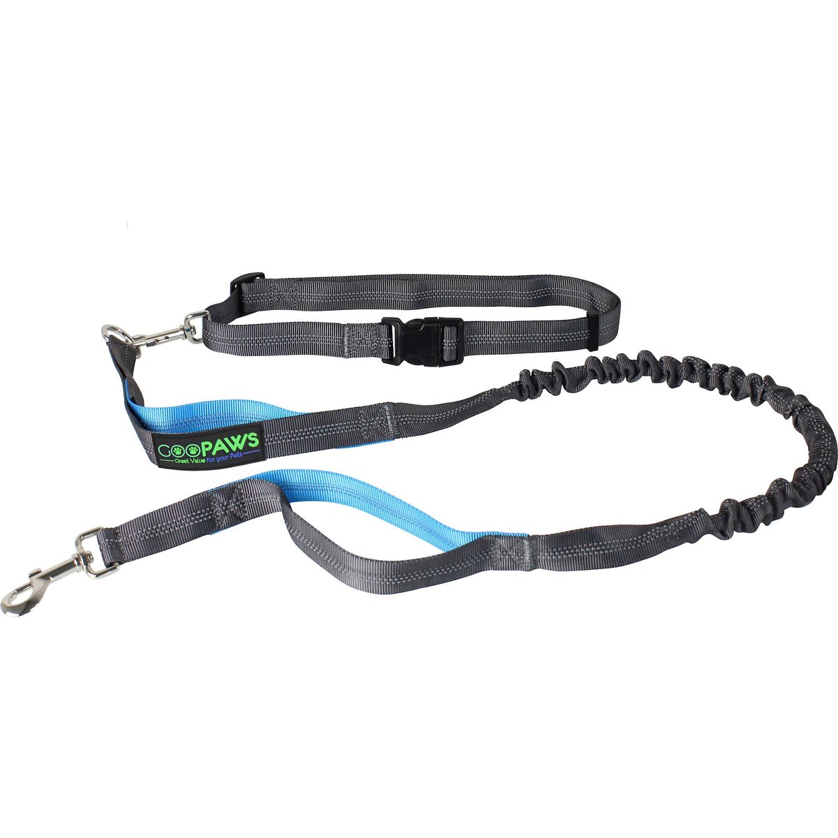 Jespet Bungee Reflective Standard Dog Leash, Blue