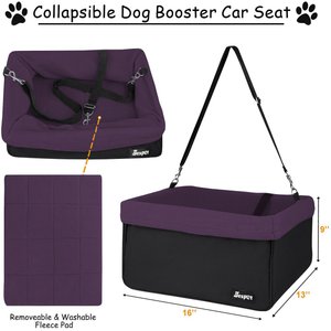 Jespet & GOOPAWS Car Travel Dog Booster Seat, Purple
