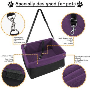 Jespet & GOOPAWS Car Travel Dog Booster Seat, Purple