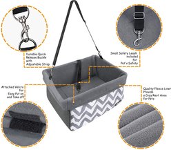 Jespet & GOOPAWS Car Travel Dog Booster Seat, Wave Stripe/Gray slide 2 of 4