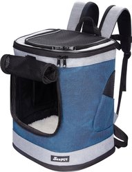 Jespet Dog & Cat Carrier Backpack, Dark Blue, 17-in