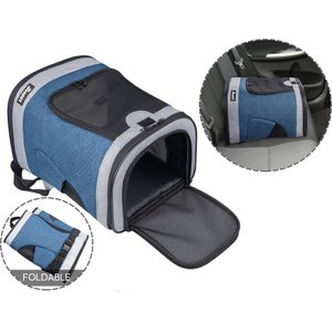 GOOPAWS Dog & Cat Carrier Backpack, Dark Blue, 17-in