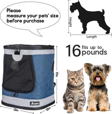 Show full view: Jespet Dog & Cat Carrier Backpack, Dark Blue, 17-in slide 3 of 6