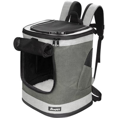 GOOPAWS GOOPAWS Dog & Cat Carrier Backpack, Smoke Grey, 17-in