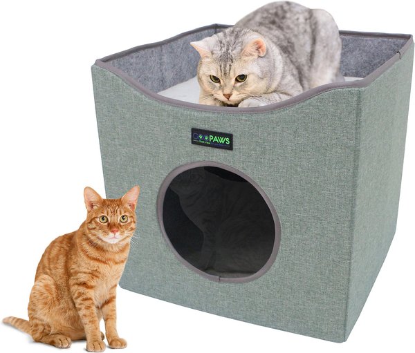 Show full view: Jespet Foldable Cat Condo Bed, Green slide 1 of 8