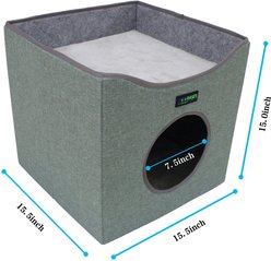 Jespet Foldable Cat Condo Bed, Green slide 2 of 7