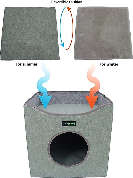 Show full view: Jespet Foldable Cat Condo Bed, Green slide 4 of 8