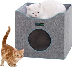 Jespet Foldable Cat Condo Bed, Grey