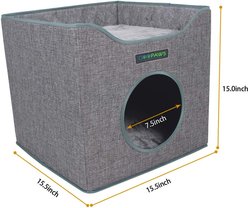 Jespet Foldable Cat Condo Bed, Grey slide 2 of 7
