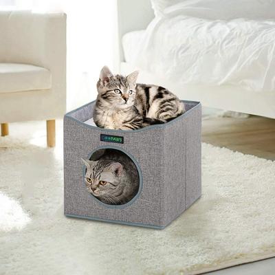 Show full view: Jespet Foldable Cat Condo Bed, Grey slide 6 of 8