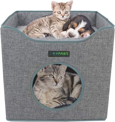 Show full view: Jespet Foldable Cat Condo Bed, Grey slide 7 of 8