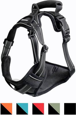 Show full view: Jespet Goopaws Adjustable Padded Easy Control Lightweight Reflective Dog Harness, Black, Large slide 2 of 9