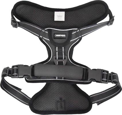 Show full view: Jespet Goopaws Adjustable Padded Easy Control Lightweight Reflective Dog Harness, Black, Large slide 4 of 9