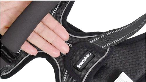 Show full view: Jespet Goopaws Adjustable Padded Easy Control Lightweight Reflective Dog Harness, Black, Large slide 7 of 9